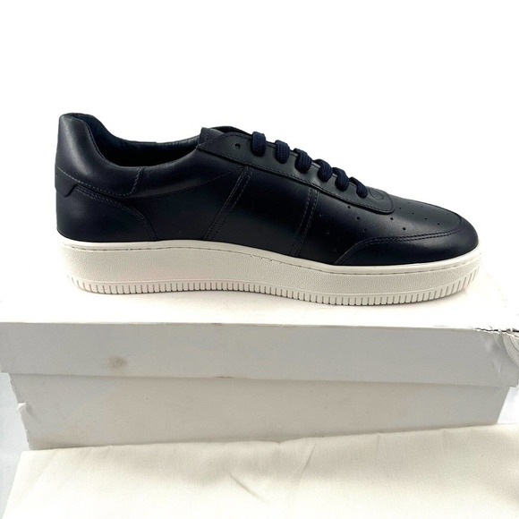 SANDRO MAGIC BLACK PERFORATED TOE SIX EYELET LOW TOP SNEAKERS IN DARK NAVY SZ9US main image 7